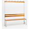 Banc de vestiaires avec dossier et crochets L 1500 mm