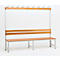 Banc de vestiaires avec dossier et crochets L 2000 mm