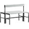 Banc de vestiaires, fil en inox/alu, double avec dossier, L 1015 mm, anthracite