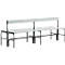 Banc de vestiaires, fil en inox/alu, double avec dossier, L 2000 mm, anthracite