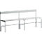Banc de vestiaires, fil en inox/alu, simple avec dossier, L 1500 mm, alu blanc