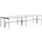 Banc de vestiaires, fils en acier/alu, double, 2000 mm de long, gris clair