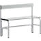 Banc de vestiaires, fils en acier/alu, simple avec dossier, 1015 mm de long, alu blanc