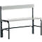 Banc de vestiaires, fils en acier/alu, simple avec dossier, 1015 mm de long, anthracite