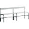 Banc de vestiaires, fils en acier/alu, simple avec dossier, 1500 mm de long, anthracite