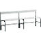 Banc de vestiaires, fils en acier/alu, simple avec dossier, 2000 mm de long, anthracite
