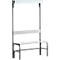 Banc de vestiaires, fils en acier/alu, simple avec portemanteaux, 1015 mm de long, anthracite