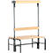 Banc de vestiaires, fils en acier/bois, double, avec portemanteaux, L 1015 mm, anthracite