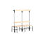 Banc de vestiaires, fils en acier/bois, double, avec portemanteaux, L 1500 mm, anthracite