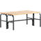 Banc de vestiaires, fils en acier/bois, double, L 1015 mm, anthracite