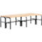 Banc de vestiaires, fils en acier/bois, double, L 1500 mm, anthracite