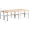 Banc de vestiaires, fils en acier/bois, double, L 1500 mm, gris clair