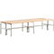 Banc de vestiaires, fils en acier/bois, double, L 2000 mm, anthracite