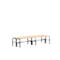 Banc de vestiaires, fils en acier/bois, double, L 2000 mm, gris clair