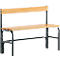 Banc de vestiaires, fils en acier/bois, simple, avec dossier, L 1015 mm, anthracite
