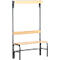 Banc de vestiaires, fils en acier/bois, simple, avec portemanteaux, L 1015 mm, anthracite