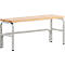 Banc de vestiaires, fils en acier/bois, simple, L 1015 mm, gris clair