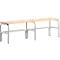 Banc de vestiaires, fils en acier/bois, simple, L 1500 mm, gris clair