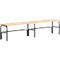Banc de vestiaires, fils en acier/bois, simple, L 2000 mm, anthracite