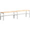 Banc de vestiaires, fils en acier/bois, simple, L 2000 mm, gris clair