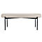 Banc meet® by Paperflow GAIA, ovale L, revêtement en similicuir blanc résistant aux désinfectants, piètement 4 pieds noir mat, L 1180 x P 420 x H 455 mm