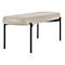 Banc meet® by Paperflow GAIA, ovale L, revêtement en similicuir blanc résistant aux désinfectants, piètement 4 pieds noir mat, L 1180 x P 420 x H 455 mm