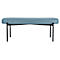 Banc meet® by Paperflow GAIA, ovale L, revêtement en similicuir bleu résistant aux désinfectants, piètement 4 pieds noir mat, L 1180 x P 420 x H 455 mm