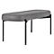 Banc meet® by Paperflow GAIA, ovale L, revêtement en similicuir gris résistant aux désinfectants, piètement 4 pieds noir mat, L 1180 x P 420 x H 455 mm