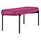 Banc meet® by Paperflow GAIA, ovale L, revêtement en similicuir lilas résistant aux désinfectants, piètement 4 pieds noir mat, L 1180 x P 420 x H 455 mm
