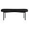 Banc meet® by Paperflow GAIA, ovale L, revêtement en similicuir noir résistant aux désinfectants, piètement 4 pieds noir mat, L 1180 x P 420 x H 455 mm