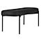 Banc meet® by Paperflow GAIA, ovale L, revêtement en similicuir noir résistant aux désinfectants, piètement 4 pieds noir mat, L 1180 x P 420 x H 455 mm