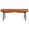 Banc meet® by Paperflow GAIA, ovale L, revêtement en similicuir orange résistant aux désinfectants, piètement 4 pieds noir mat, L 1180 x P 420 x H 455 mm