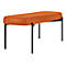 Banc meet® by Paperflow GAIA, ovale L, revêtement en similicuir orange résistant aux désinfectants, piètement 4 pieds noir mat, L 1180 x P 420 x H 455 mm