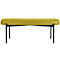 Banc meet® by Paperflow GAIA, ovale L, revêtement en similicuir vert résistant aux désinfectants, piètement 4 pieds noir mat, L 1180 x P 420 x H 455 mm