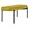 Banc meet® by Paperflow GAIA, ovale L, revêtement en similicuir vert résistant aux désinfectants, piètement 4 pieds noir mat, L 1180 x P 420 x H 455 mm