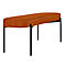 Banc meet® by Paperflow GAIA, ovale L, revêtement tissu brun, piètement 4 pieds noir mat, L 1180 x P 420 x H 455 mm