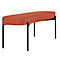 Banc meet® by Paperflow GAIA, ovale L, revêtement tissu couleur rouille, piètement 4 pieds noir mat, L 1180 x P 420 x H 455 mm