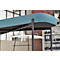 Banc meet® by Paperflow GAIA, ovale L, revêtement tissu vert, piètement 4 pieds noir mat, L 1180 x P 420 x H 455 mm