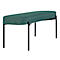 Banc meet® by Paperflow GAIA, ovale L, revêtement tissu vert, piètement 4 pieds noir mat, L 1180 x P 420 x H 455 mm