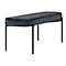 Banc meet® by Paperflow GAIA, ovale L, revêtement velours anthracite, piètement 4 pieds noir mat, L 1180 x P 420 x H 455 mm