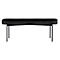 Banc meet® by Paperflow GAIA, ovale L, revêtement velours noir, piètement 4 pieds noir mat, L 1180 x P 420 x H 455 mm