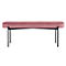 Banc meet® by Paperflow GAIA, ovale L, revêtement velours rosé, piètement 4 pieds noir mat, L 1180 x P 420 x H 455 mm