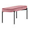 Banc meet® by Paperflow GAIA, ovale L, revêtement velours rosé, piètement 4 pieds noir mat, L 1180 x P 420 x H 455 mm