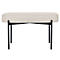 Banc meet® by Paperflow GAIA, ovale M, revêtement en similicuir blanc résistant aux désinfectants, piètement à 4 pieds noir mat, L 790 x P 420 x H 455 mm