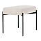 Banc meet® by Paperflow GAIA, ovale M, revêtement en similicuir blanc résistant aux désinfectants, piètement à 4 pieds noir mat, L 790 x P 420 x H 455 mm
