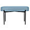 Banc meet® by Paperflow GAIA, ovale M, revêtement en similicuir bleu résistant aux désinfectants, piètement 4 pieds noir mat, L 790 x P 420 x H 455 mm