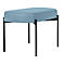 Banc meet® by Paperflow GAIA, ovale M, revêtement en similicuir bleu résistant aux désinfectants, piètement 4 pieds noir mat, L 790 x P 420 x H 455 mm