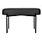 Banc meet® by Paperflow GAIA, ovale M, revêtement en similicuir noir résistant aux désinfectants, piètement 4 pieds noir mat, L 790 x P 420 x H 455 mm