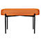 Banc meet® by Paperflow GAIA, ovale M, revêtement en similicuir orange résistant aux désinfectants, piètement 4 pieds noir mat, L 790 x P 420 x H 455 mm