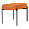Banc meet® by Paperflow GAIA, ovale M, revêtement en similicuir orange résistant aux désinfectants, piètement 4 pieds noir mat, L 790 x P 420 x H 455 mm